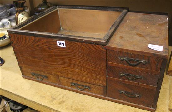 Elm hibachi with drawers